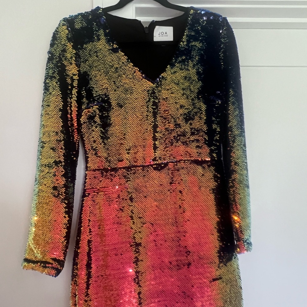 Long Sleeve Sequin JOA Dress
